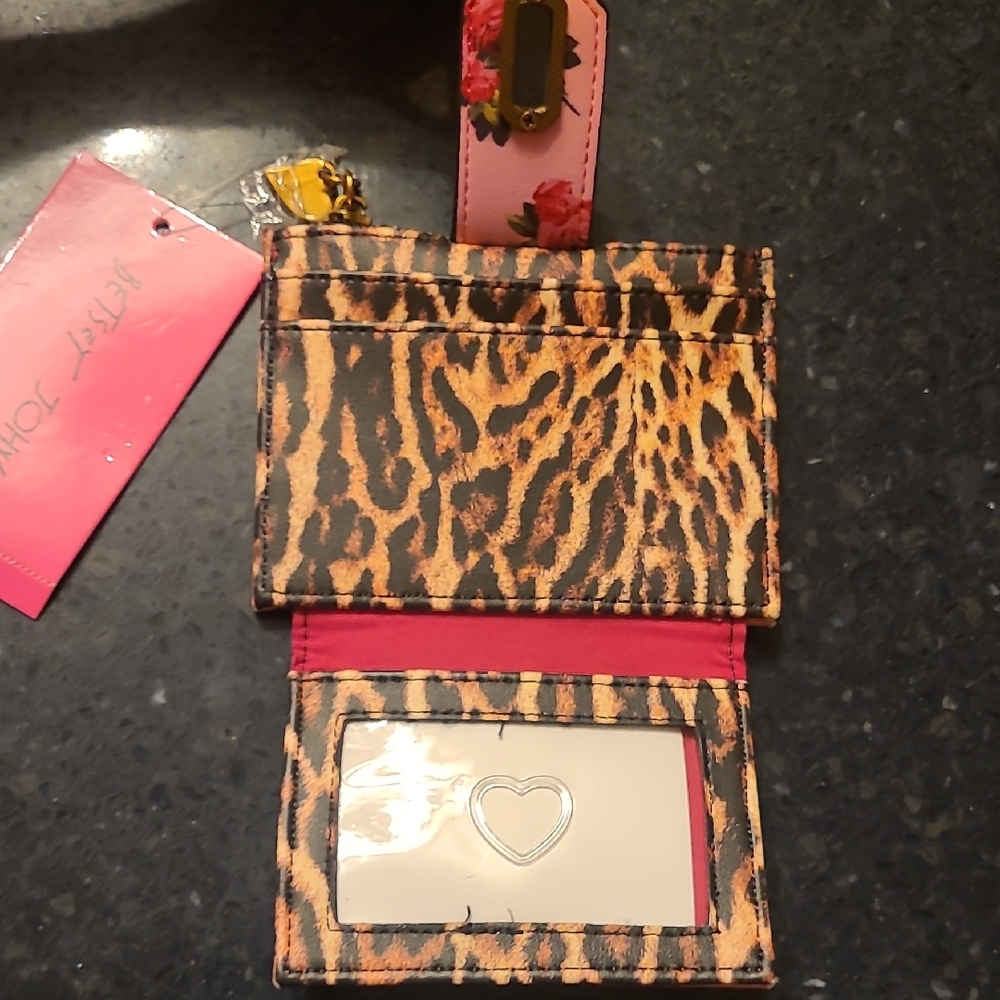 Betsey Johnson Pink Floral Wallet with Gold Accents - Picture 3 of 4